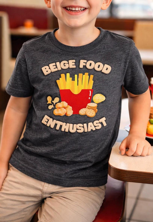 Beige Foods Enthusiast Kids Puff Tee