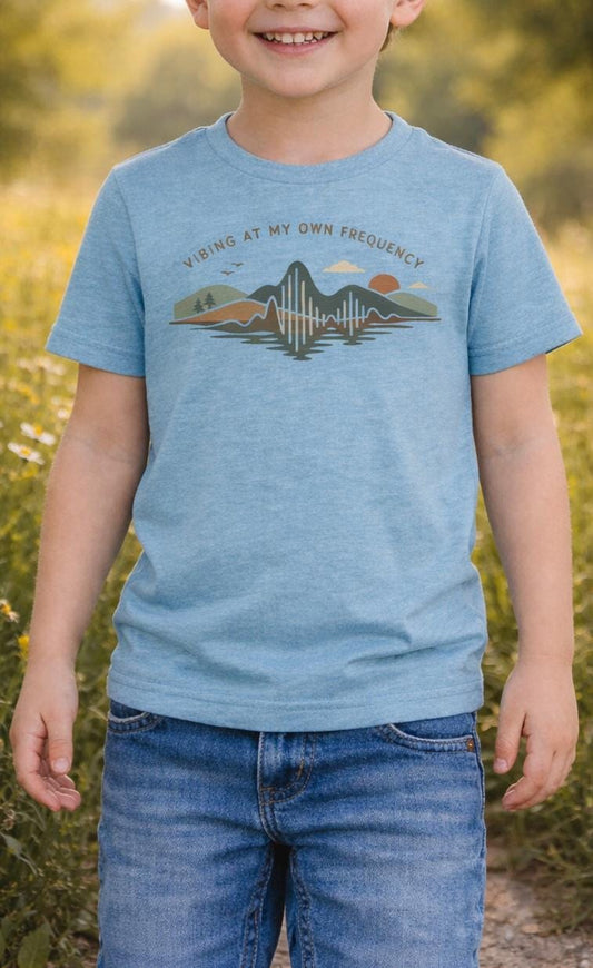 Vibing at My Own Frequency Kids Tee