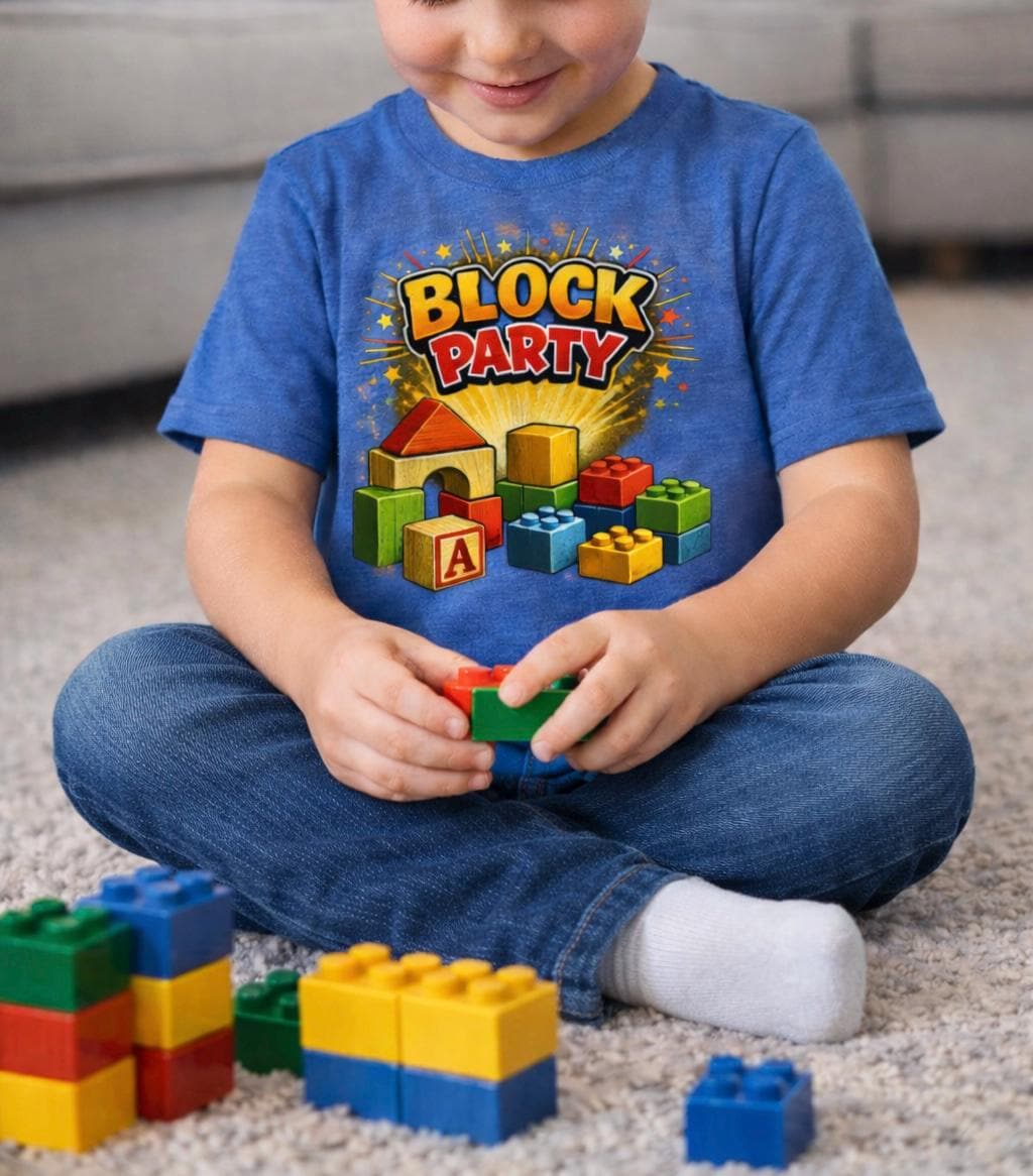 Block Party Kids Shirt – Building Blocks Graphic Tee